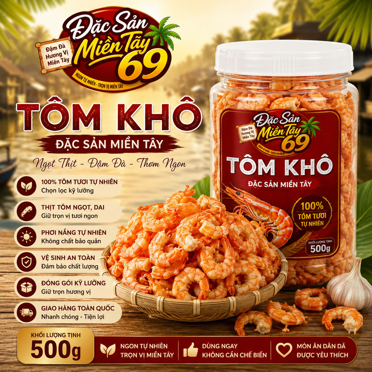 Tôm Khô Đặc Sản Miền Tây 500g Ngon Tự Nhiên Đậm Đà 69